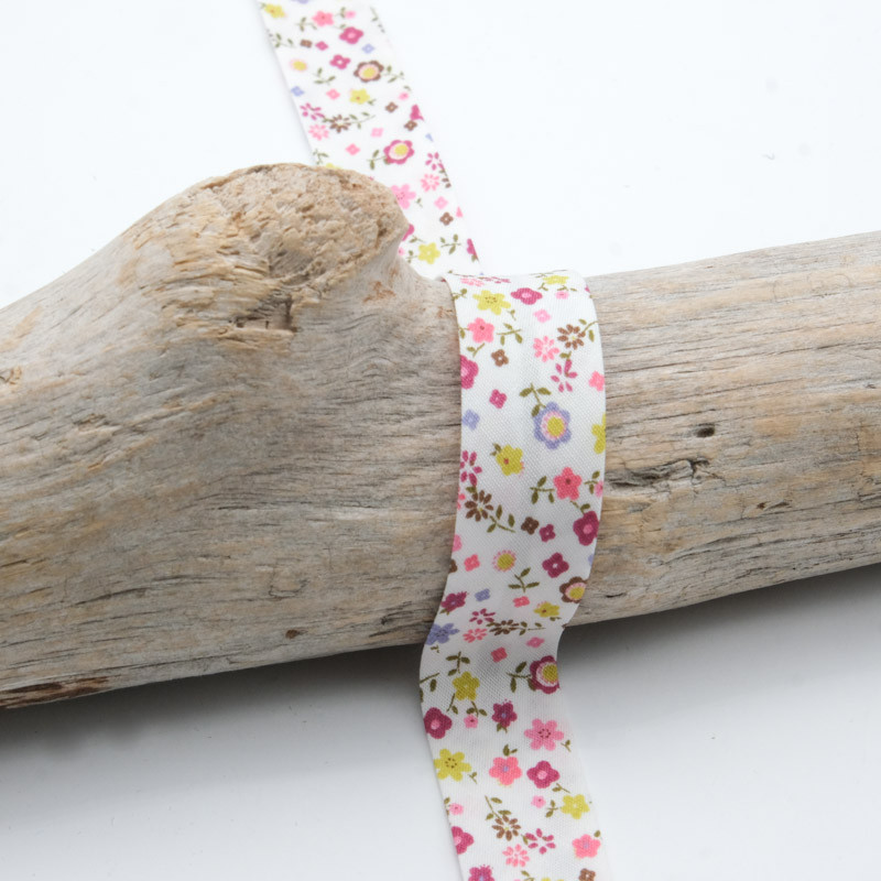 18mm Pink Floral Bias Tape - Maison Klem